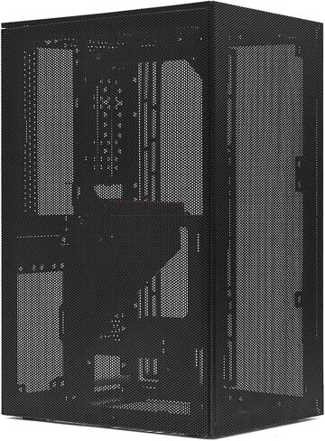 SSUPD Meshroom S V2 Mini-ITX Gaming PC Case (SFF), Full Mesh Panel with PCIE 5.0 Riser Cable, Compatible ATX MB/RX9070/5090/280mm AIO, USB Type-C (Black Variant B) in Saudi Arabia