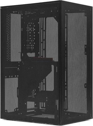 SSUPD Meshroom S V2 Mini-ITX Gaming PC Case (SFF), Full Mesh Panel with PCIE 5.0 Riser Cable, Compatible ATX MB/RX9070/5090/280mm AIO, USB Type-C (Black Variant B) in Kuwait