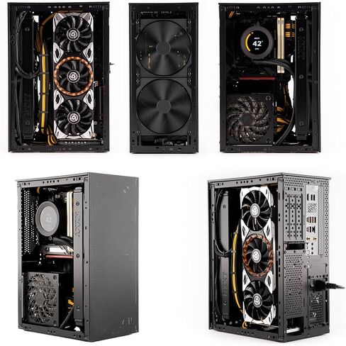 SSUPD Meshroom S V2 Mini-ITX Gaming PC Case (SFF), Full Mesh Panel with PCIE 5.0 Riser Cable, Compatible ATX MB/RX9070/5090/280mm AIO, USB Type-C (Black Variant B) in Kuwait