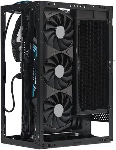 SSUPD Meshroom S V2 Mini-ITX Gaming PC Case (SFF), Full Mesh Panel with PCIE 5.0 Riser Cable, Compatible ATX MB/RX9070/5090/280mm AIO, USB Type-C (Black Variant B) in Kuwait