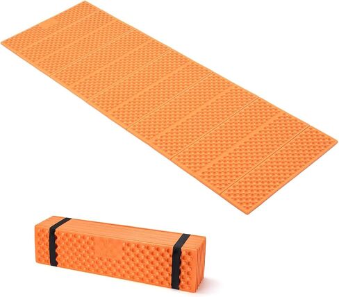 Foam Camping Sleeping Pad, Ultralight Closed Cell Mattress, Egg Crate Folding Mat, Waterproof & R-Value 1.8 for Hiking Camping Backpacking, Orange in Kuwait