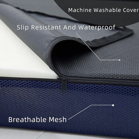 Jamdok Sleeping Mats for Adults,Memory Foam Trifold Mattress | Breathable Folding Pad,Machine Washable Mesh Cover,Cot Size Floor Guest Bed,Summer Camping in Saudi Arabia