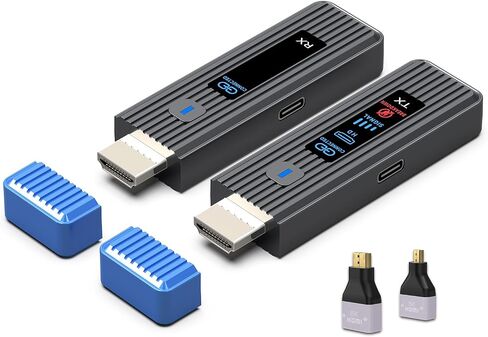 Wireless HDMI Transmitter and Receiver 328FT/100M, LED Screen Display, Dual-Band 2.4G+5.8G Plug & Play HDMI Extender Kit, 4K Decode 1080P Output for PC/Projector/TV Box/Monitor in Saudi Arabia