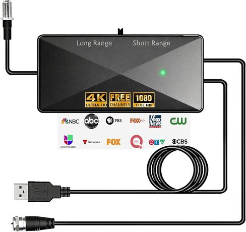 TV Antenna Amplifier, Powerful Digital Antenna Signal Booster, White | Indoor & Outdoor Use, Adjustable Reception, USB Powered, TV Antenna Amplifier Signal Booster in Saudi Arabia