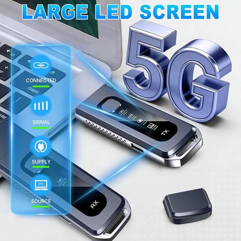 Wireless HDMI Transmitter and Receiver, 4K Input & Output | 328FT/100M, LED Display, 5.8G+2.4G Dual Band, Wireless HDMI Extender Auto Pairing for TV/Laptop//Monitor/Projector in Saudi Arabia