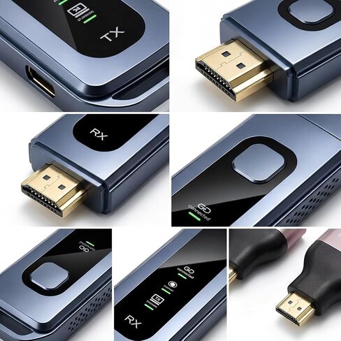 Wireless HDMI Transmitter and Receiver, 4K Input & Output | 328FT/100M, LED Display, 5.8G+2.4G Dual Band, Wireless HDMI Extender Auto Pairing for TV/Laptop//Monitor/Projector in Saudi Arabia