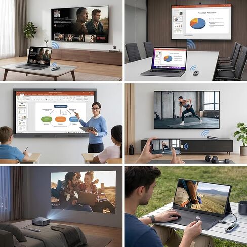 Wireless HDMI Transmitter and Receiver, 4K Input & Output | 328FT/100M, LED Display, 5.8G+2.4G Dual Band, Wireless HDMI Extender Auto Pairing for TV/Laptop//Monitor/Projector in Saudi Arabia