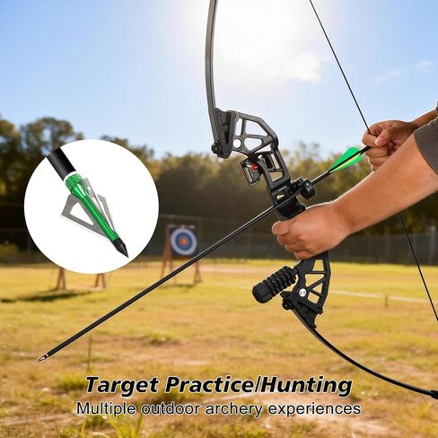 14-pcs 30-Inch Carbon Arrows,with 100-Grain Hunting Broadhead | Removable Tips Shaft Spine 500 in Saudi Arabia