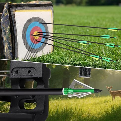 14-pcs 30-Inch Carbon Arrows,with 100-Grain Hunting Broadhead | Removable Tips Shaft Spine 500 in Saudi Arabia