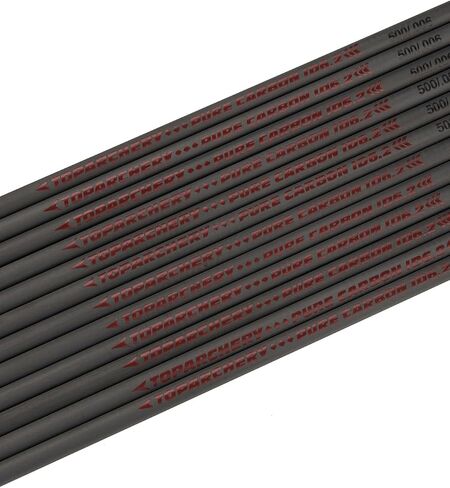 TOPARCHERY Arrow Shafts Pure Carbon Shafts 31 Inch Arrow Tube Spine 300 350 400 500 600 for DIY Hunting Arrows Recurve Bow Compound Bow 12Pcs in Saudi Arabia