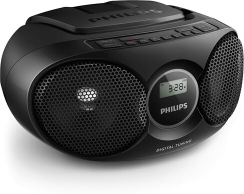 مشغل أقراص مضغوطة محمول من Philips Boombox Radio CD Player Combo للمنزل، ومكبرات صوت ستيريو ومتوافقة مع MP3/CD-R/RW، مشغل أقراص مضغوطة قابل للبرمجة مع راديو FM/USB/مقبس سماعة الرأس/مدخل AUX in Kuwait