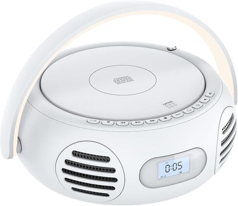 MONODEAL CD Player Portable with Bluetooth, Boombox CD Players for Home | Stereo Sound & Bass Boost, FM Radio, USB/AUX Playback, LED Handle Light, Rechargeable Battery for Gift in Saudi Arabia