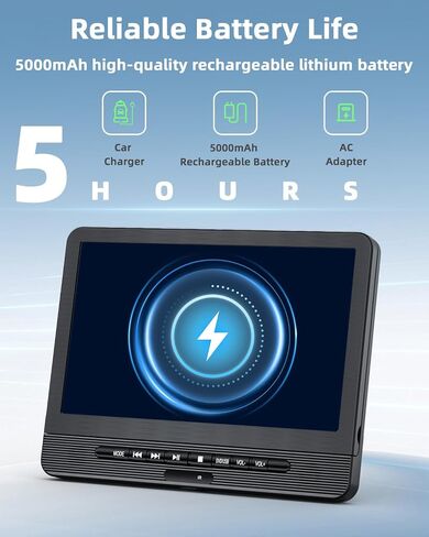 12.5" Dual Portable DVD Player for Car | Car Headrest DVD Player Play Same or Two Different Movies, Support USB/Sync TV, Region Free, Last Momory in Kuwait