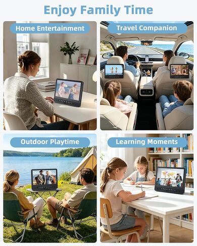 12.5" Dual Portable DVD Player for Car | Car Headrest DVD Player Play Same or Two Different Movies, Support USB/Sync TV, Region Free, Last Momory in Kuwait