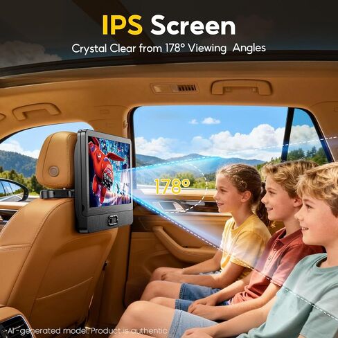 Arafuna 12" HD IPS Display Portable DVD Player, Wireless Screen Mirroring | Car DVD Player with HDMI Input and AV Output, Dual Power with Car Charger, AC Adapter, Supports CD/DVD/USB in Kuwait