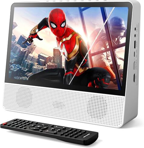 11.8" KOGODA Portable DVD Player, 10.1" 1024x600, Bluetooth, HDMI, 4000mAh | Bluetooth 5.3 TX & RX, family car travel home, 4H playback, USB/AUX, plays DVD/CD, foldable stand, resume playback in Saudi Arabia