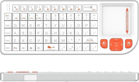 K809 Mini Wireless Keyboard with Touchpad, Easy Media Control - Black | BT & 2.4G Dual Mode, Rechargeable 1000mAh Battery, Aluminum Frame, Handheld &Backlit Keyboard for PC/TV/HTPC/Laptop and more. in Saudi Arabia