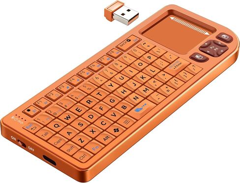 K809 Mini Wireless Keyboard with Touchpad, Easy Media Control - Black | BT & 2.4G Dual Mode, Rechargeable 1000mAh Battery, Aluminum Frame, Handheld &Backlit Keyboard for PC/TV/HTPC/Laptop and more. in Saudi Arabia