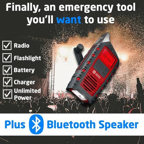 Eton Odyssey Multi-Powered All-Band Bluetooth Emergency Radio with RDS, Red in Saudi Arabia