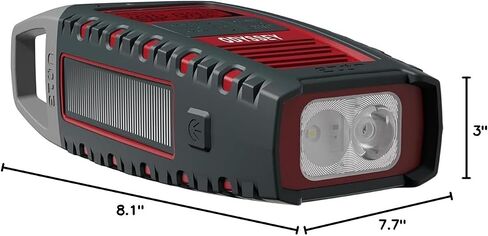 Eton Odyssey Multi-Powered All-Band Bluetooth Emergency Radio with RDS, Red in Saudi Arabia