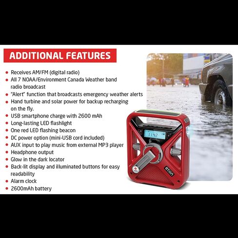 American Red Cross FRX3 All-Purpose Rechargeable Weather Alert Radio with Solar Panel - ARCFRX3 in Saudi Arabia