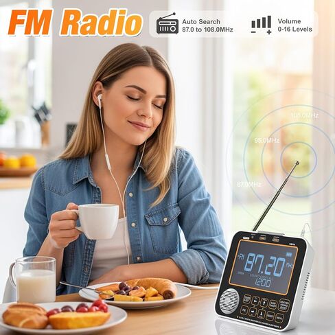 NOAA Weather Alert Radio for Home - S.A.M.E. Localized Programming | 23 Country Codes & 75+ Emergency Alerts NOAA Weather Radio with Battery Backup External Antenna and Warning Light for Home in Saudi Arabia