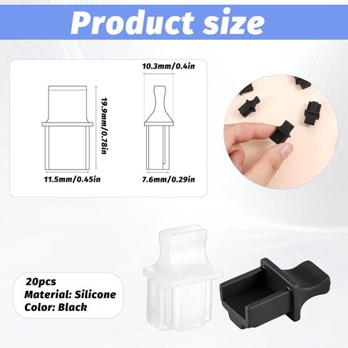 20 Pcs RJ45 Dust Cover, Black and White Silicone Ethernet Port Plugs Anti Dust Caps, Reusable Blanking Plug for Keystone Jack, Server Rack, Patch Panel, Router, PC (10 Black + 10 White) in Saudi Arabia
