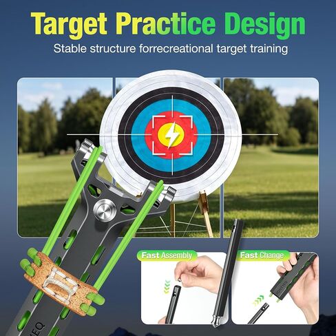 13-Shot Repeating Slingshot for Adults, CNC Aluminum Alloy Target Kit | 13-shot quick-load system with roller-head alignment and a detachable magazine for smooth reloading and balanced handling. in Saudi Arabia