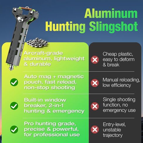 13-Shot Repeating Slingshot for Adults, CNC Aluminum Alloy Target Kit | 13-shot quick-load system with roller-head alignment and a detachable magazine for smooth reloading and balanced handling. in Saudi Arabia