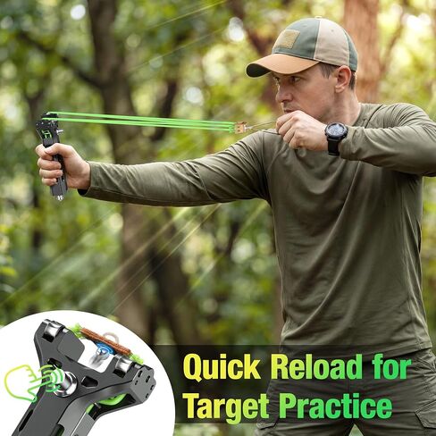 13-Shot Repeating Slingshot for Adults, CNC Aluminum Alloy Target Kit | 13-shot quick-load system with roller-head alignment and a detachable magazine for smooth reloading and balanced handling. in Saudi Arabia