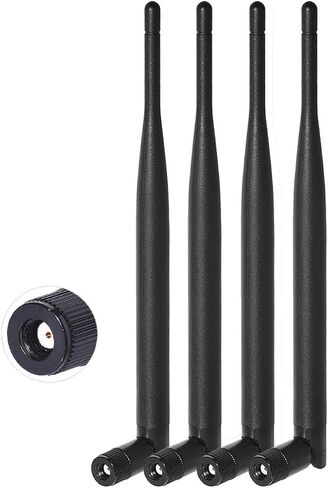 Bingfu Dual Band WiFi 2.4GHz 5GHz 5.8GHz 6dBi MIMO RP-SMA Male Antenna (4-Pack) for WiFi Router Wireless Network Card USB Adapter Security IP Camera Video Surveillance Monitor in Kuwait