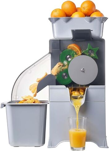 VEVOR Commercial Orange Juicer Machine, Slow Masticating Juicer Extractor, 100W Electric Orange Juice Squeezer, Lemon Citrus Pomegranates Extractor, with Peel Collecting Bucket and PC Cover in Saudi Arabia
