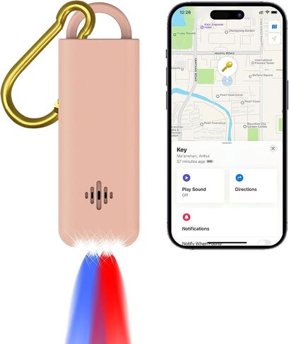 3-in-1 Personal Safety Alarm with Apple Find My - 130dB Emergency Siren, LED Strobe Flashlight, GPS Tracker Keychain for Women, Kids, Seniors - Real-Time Location, Anti-Loss, iOS Only in Kuwait