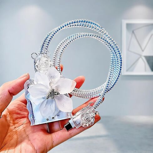 Cute Charger Protector for iPhone Charger Adapter,Charger Cover Flower 3D Camellia Floral with Bling Star Design,DIY Phone Cord Protector,Data Line USB Case for iPhone Cable Protector 15 16 17 Pro Max in Saudi Arabia