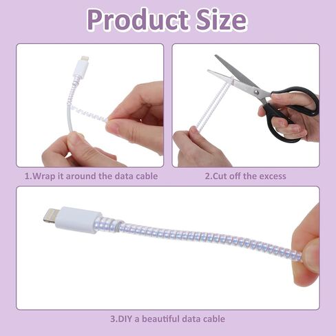 2PCS Cable Protector Animal Proof Wire Repair, Cord Protector for Pets from Chewing, Phone Charger Cover, Cord Sleeve for USB Cable Data Cables, Wire Repair Wrap for Cat Dog Rabbit in Kuwait