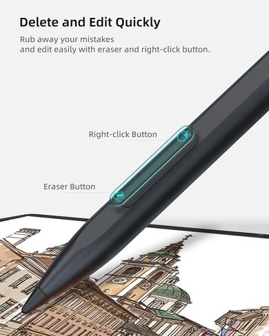 Metapen Stylus Pen M1 for Microsoft Surface (75-Day Battery Life, Smooth Writing), Compatible with Surface Pro 11/10/X/9/8/7/6/5/4/3/Book 3/Laptop 4/Studio 2, ASUS VivoBook Flip 14 for Students&Doers in Saudi Arabia
