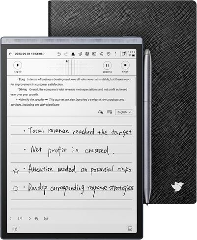 iFLYTEK AINOTE Air 2, 8.2-Inch E Ink Tablet with Black Folio Case in Saudi Arabia
