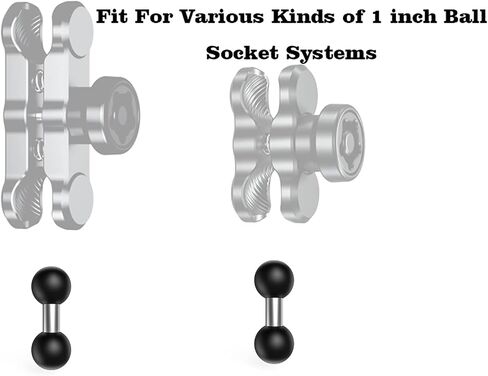 1" Ball Adapter Ball Mount Holder Double Heads 25.4mm(1-inch) Compatible with Ram Mounts B Size Double Socket Arm GPS Brackets for Bike Motorcycle Phone Holder Camera (R11-1PC) in Kuwait
