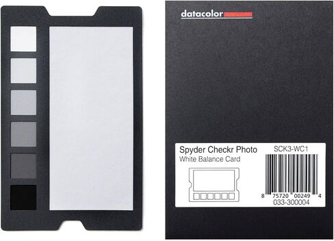 Datacolor SpyderCheckr White Balance Card for Photography & Video | Spectrally neutral white target plus 6-step grayscale strip for custom in-camera white balance in Kuwait