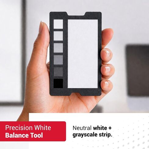 Datacolor SpyderCheckr White Balance Card for Photography & Video | Spectrally neutral white target plus 6-step grayscale strip for custom in-camera white balance in Kuwait