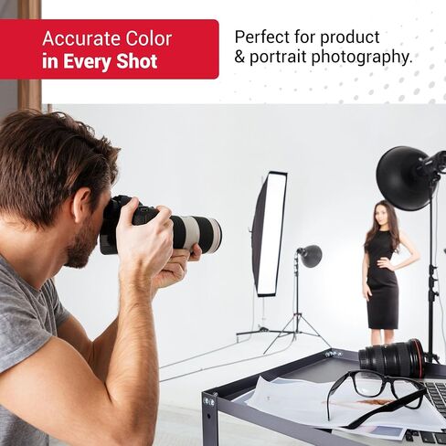 Datacolor SpyderCheckr White Balance Card for Photography & Video | Spectrally neutral white target plus 6-step grayscale strip for custom in-camera white balance in Kuwait
