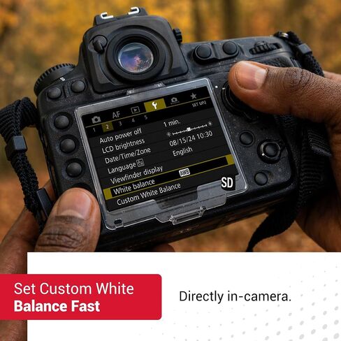 Datacolor SpyderCheckr White Balance Card for Photography & Video | Spectrally neutral white target plus 6-step grayscale strip for custom in-camera white balance in Kuwait
