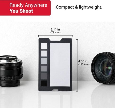 Datacolor SpyderCheckr White Balance Card for Photography & Video | Spectrally neutral white target plus 6-step grayscale strip for custom in-camera white balance in Kuwait