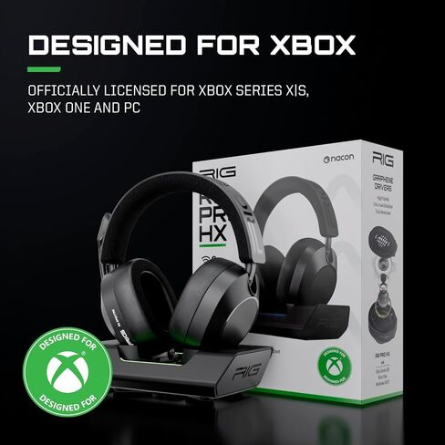 RIG R8 Spectre PRO HX Dual Wireless Gaming Headset for Xbox and PC | Series X|S, XBOX One, USB, Mobile - Wireless 2.4GHz / Bluetooth, Graphene Drivers, 3D Audio, Noise-Canceling Mic, Charge Base in Saudi Arabia