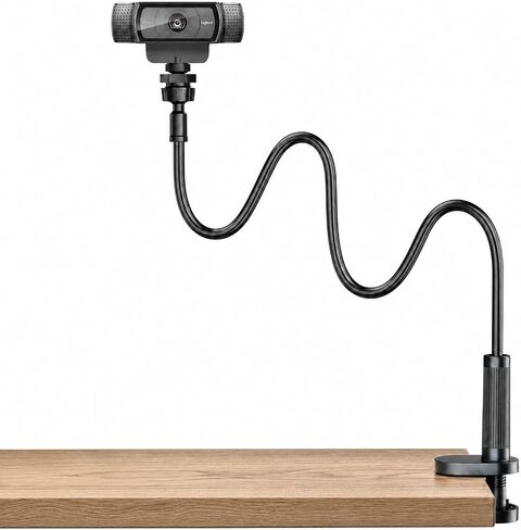 LenTok Flexible Webcam Stand for Desk, Stable Gooseneck Phone Clamp Mount | Flexible Arm Position Your Camera at Eye Level; Fits Desks up to 2.56 in. Compatible with C920, Brio, Smartphones and GoPro in Saudi Arabia