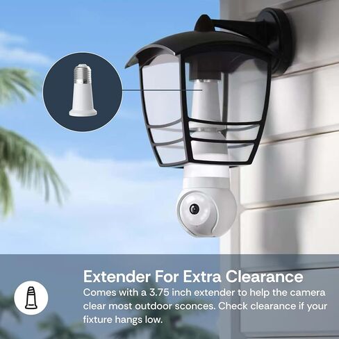 Luna Light Bulb Security Camera Wireless Outdoor Indoor, 2K 360° Pan Tilt | Color Night Vision, LED Bulb & Spotlight, 2.4GHz 5GHz Wi-Fi, Porch Light Camera for Home Security in Saudi Arabia