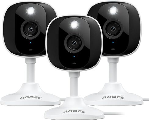 AOQEE 2K Indoor/Outdoor Camera, IP65 Water Resistant & White Light, C1 4Pcs in Saudi Arabia