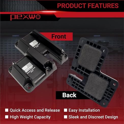 2-in-1 Magnetic Handgun Mount & Mag Holder – 15lbs Capacity for Pistol Storage in Safe, Desk, Car – Rubber Coated Non-Scratch Design in Saudi Arabia