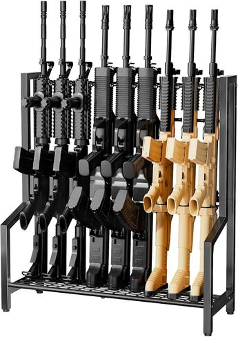 Indoor Gun Racks, Rifle Rack Floor Stand, Heavy Duty Metal Gun Storage Shelf, Vertical Shotgun Display Stand for Home Garage Office or Retail Shop, Black in Saudi Arabia