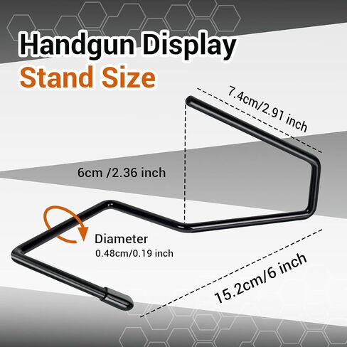 10 Pack Pistol Display Stand,Handgun Holder for Most Pistols | Non-Slip Metal Handgun Stand with Protective Coating, Space-Saving Pistols Holder for Gun Safe Cabinets , Ideal Gift for Men in Saudi Arabia